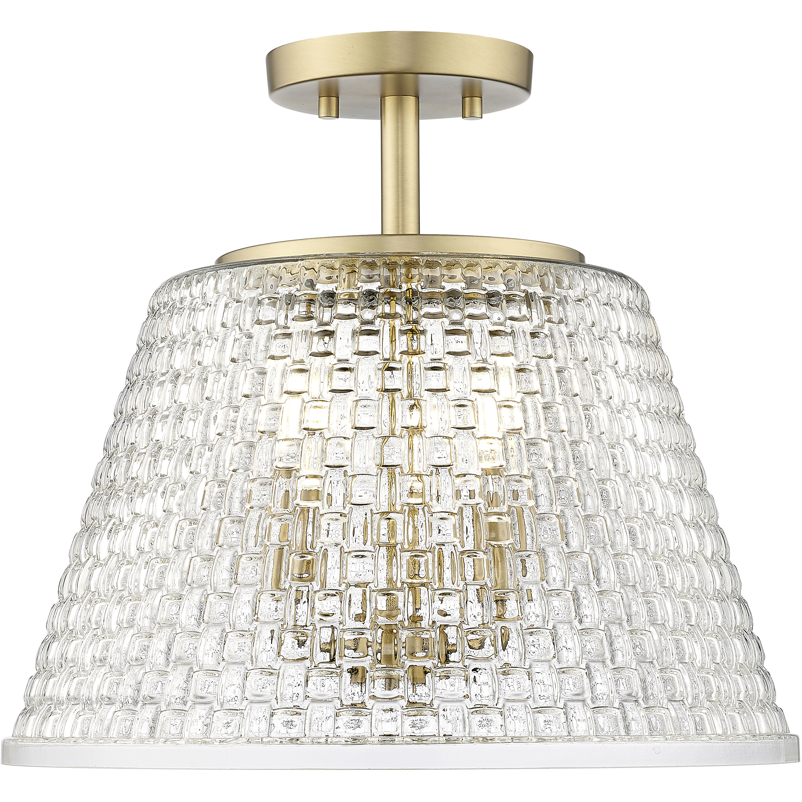Saben 3 Light 15 inch Vintage Brass Semi-Flush Mount Ceiling Light